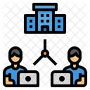 Working Head Quarter Networking Icon