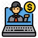 Laptop Businessman Manager Icon