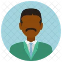 Formal Businessman Mustache Icon