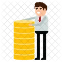 Businessman and coins  Icon