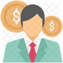 Businessman Accountant Man With Dollar Icon