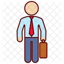 Business Man Suitcase Icon
