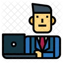 Businessman Laptop Man Icon