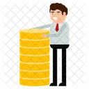 Businessman and coins  Icon