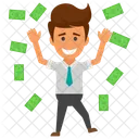 Businessman Celebrating Success  Icon