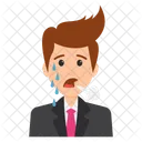 Crying Business Character Icon