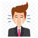 Crying Business Character Icon