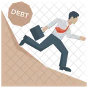 Businessman Declining Descending Businessman Business Loss Icon