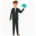 Holding Banknotes Money Icon