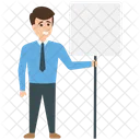 Holding Blank Banner Icon