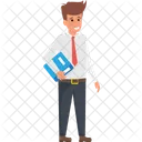 Businessman Holding File  Icon