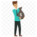 Holding Money Bag Icon