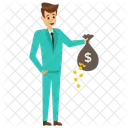 Holding Money Bag Icon