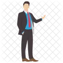 Businessman Entrepreneur Welcome Icon
