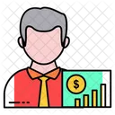 Businessman Auditor Calcultor Icon