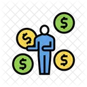 Businessman Money Coins Icon