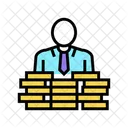 Businessman Coin Heap Icon