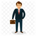 Businessman Portfolio Dealer Icon