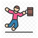 Businessman Jumping Man Character Icon