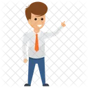 Businessman Pointing Finger  Icon
