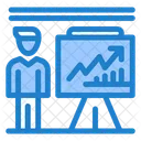 Businessman Presenting Chart Businessman Presenting Analytics Businessman Presenting Analysis Icon