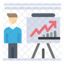 Businessman Presenting Chart  Icon
