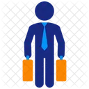 Business Man Suitcases Icon