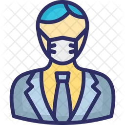 Businessman Wearing mask  Icon