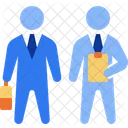 Businessman With Assistant  Icon