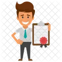 Businessman with Certificate  Icon