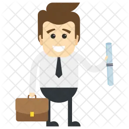 Businessman with degree  Icon