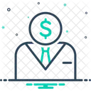 Businessman With Dollar Coin  Icon