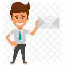 Businessman With Envelope  Icon