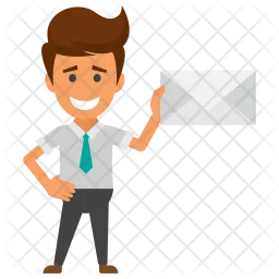 Businessman With Envelope  Icon
