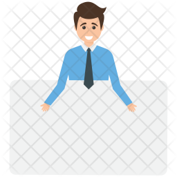 Businessman with Placard Icon