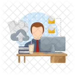 Businessman working  Icon