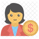 Businesswoman Cashier Accountant Icon