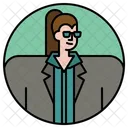 Suit Glasses Businesswoman Icon