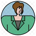 Portrait Adult Businesswoman Icon