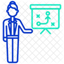 Ibusiness Analysis Businesswoman Planning Strategy Icon