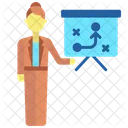 Ibusiness Analysis Businesswoman Planning Strategy Icon