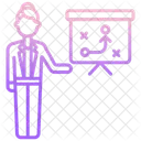 Ibusiness Analysis Businesswoman Planning Strategy Icon
