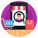 Cliente De Compras Consumidor De Busqueda Tienda Online Icono