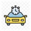 Busy Taxi Traffic Rush Hour Icon