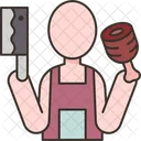 Butcher Meat Cutting Icon