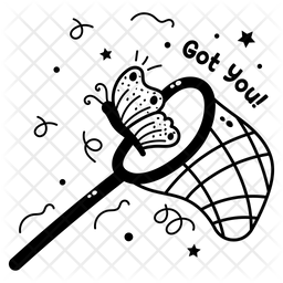 butterfly catcher thin line icon. catcher, fishnet linear icons from