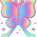 Butterfly Fly Metal Hologram Icon