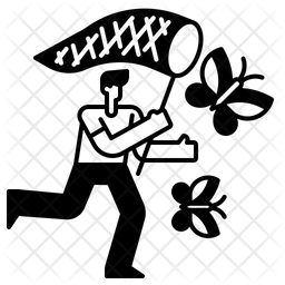 butterfly catcher thin line icon. catcher, fishnet icon.