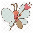 Butterfly Insect Character Icon