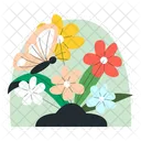 Butterflys And Plant Butterfly Flower Icon